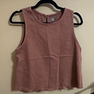 Aerie Women's Sleeveless Denim Top - Rust